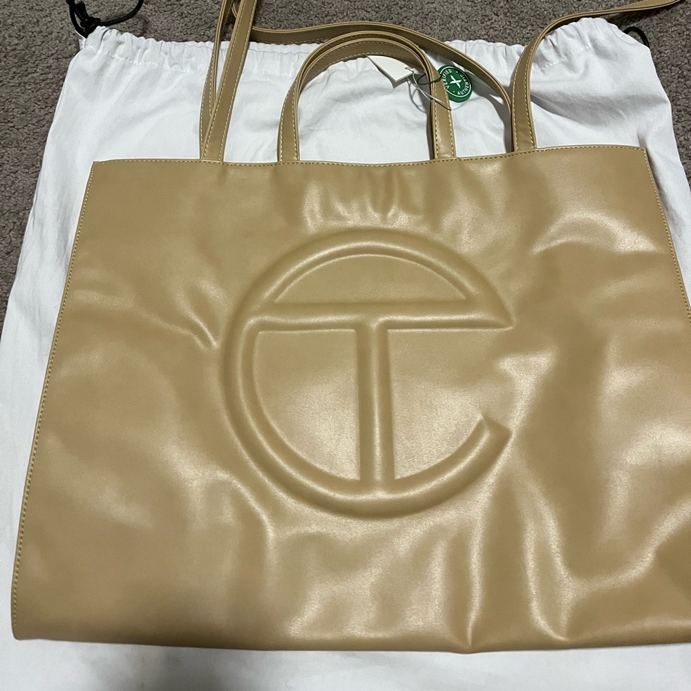 Telfar Large Cream Shopping Bag